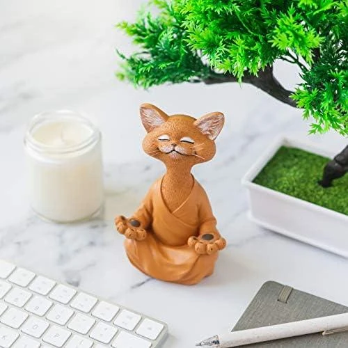 Détail de Bouddha Chat Figurine Méditation - Collection Yoga Inspirante