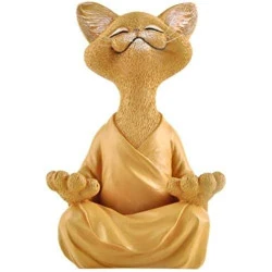 Bouddha Chat Figurine Méditation - Collection Yoga Inspirante