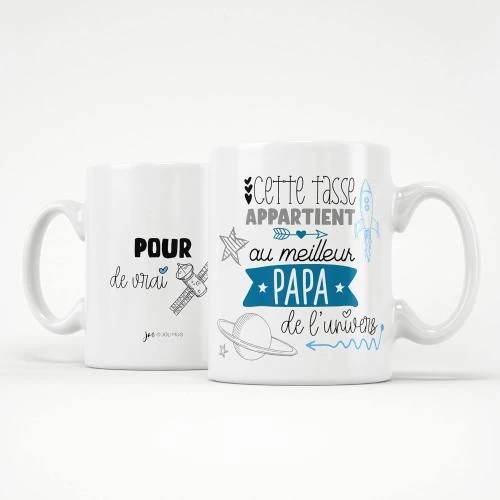 Détail de Mug Papa en Céramique Haute Qualité - Idéal pour Futur Papa