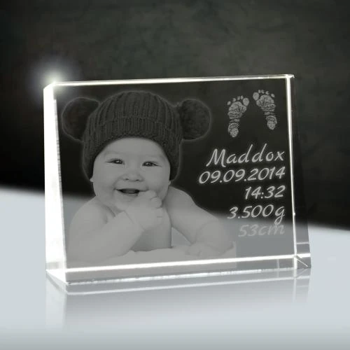 Détail de Cadre Photo 3D en Verre, Photo Personnalisée, Plat