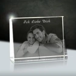 Cadre Photo 3D en Verre, Photo Personnalisée, Plat