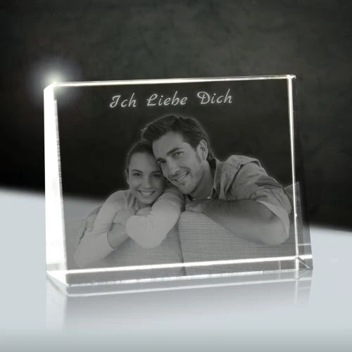 Cadre Photo 3D en Verre, Photo Personnalisée, Plat - Vue principale