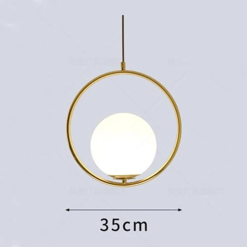 Détail de Lampe Suspension Moderne MZStech, Verre, Métal Doré, LED