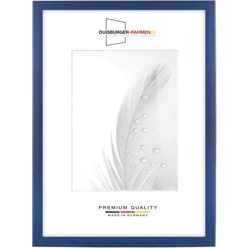 Cadre photo bleu foncé, bois MDF, vitre antireflet - Vue principale