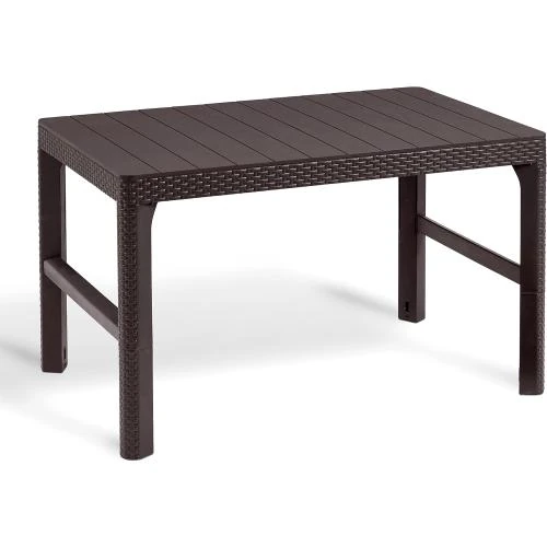 Table de jardin Allibert Lyon, élégante, marron, 2 en 1 - Vue principale