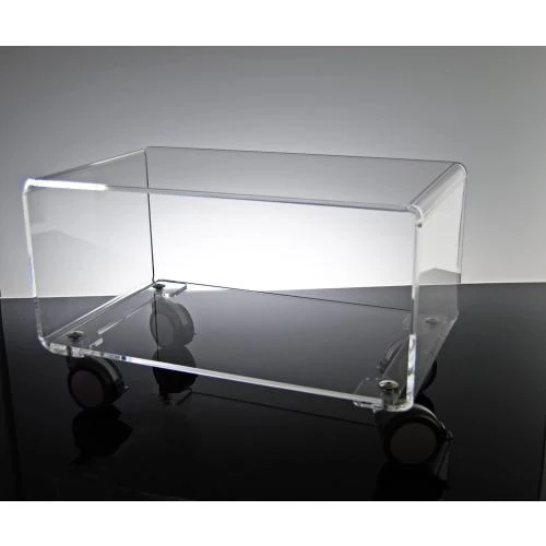 Zoom sur Table basse Slato Cleo Piccolo, design moderne, roues, acrylique