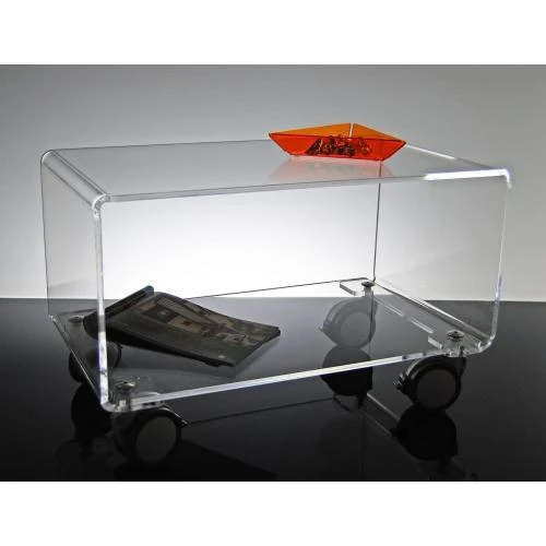 Table basse Slato Cleo Piccolo, design moderne, roues, acrylique - Vue principale