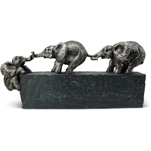Sculpture FeinKnick, Éléphant Décoratif, Liens Familiaux - Vue principale