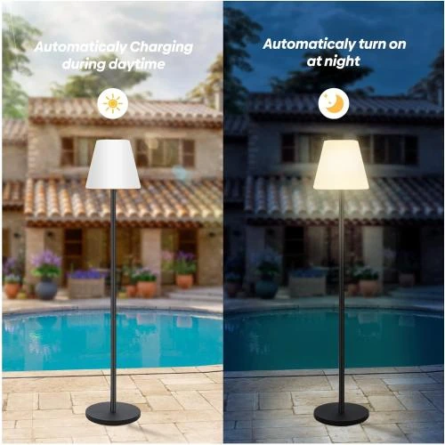 Détail de Lampadaire solaire extérieur RVB, blanc chaud, LED rechargeable