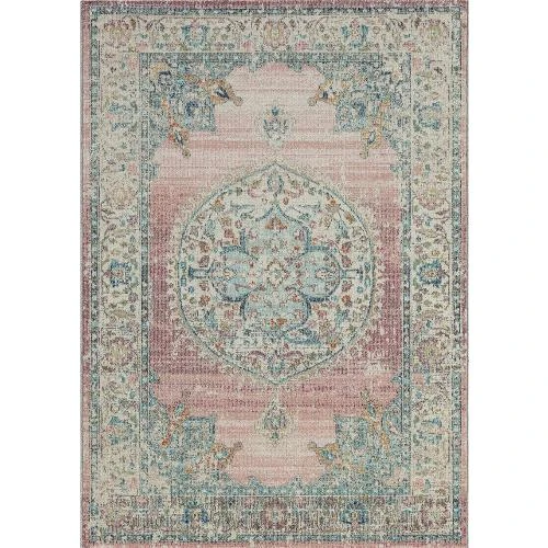 Zoom sur Tapis Palma Rose, Résistant Intempéries, UV, Intérieur, Extérieur