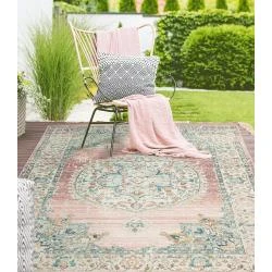 Tapis Palma Rose, Résistant Intempéries, UV, Intérieur, Extérieur