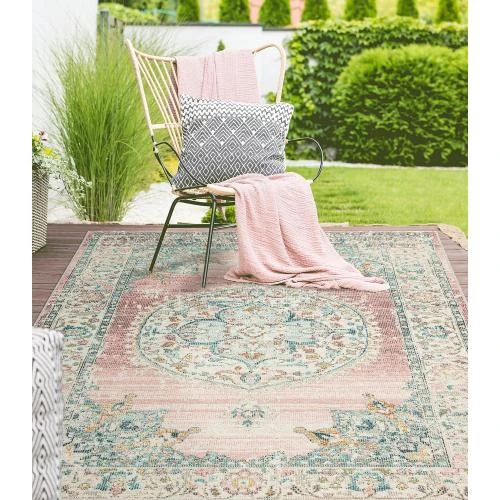 Tapis Palma Rose, Résistant Intempéries, UV, Intérieur, Extérieur - Vue principale