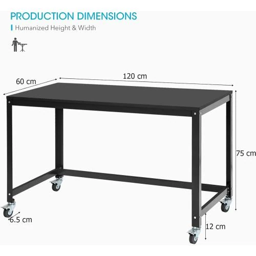 Zoom sur Bureau Informatique LIFEZEAL Bois, Acier, Style Industriel