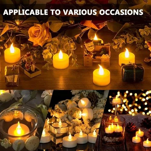 Zoom sur Bougies LED Chauffe Plat, Chandelles Clignotantes Réalistes