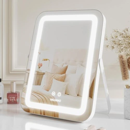 Miroir maquillage LED Halumao, éclairage 3 couleurs - Vue principale