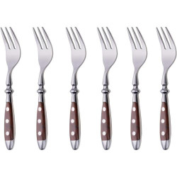 Présentation GRAWE Lot 6 Fourchettes Dessert Forgées Marron