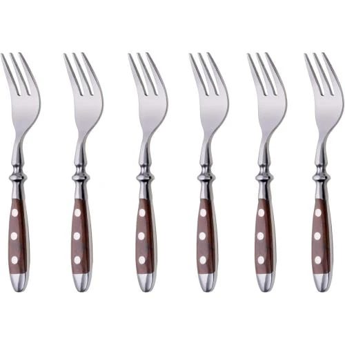 GRAWE Lot 6 Fourchettes Dessert Forgées Marron - Vue principale