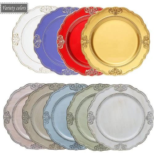 Zoom sur Assiettes festonnées dorées Spsyrine, lot 6 pièces, plastique