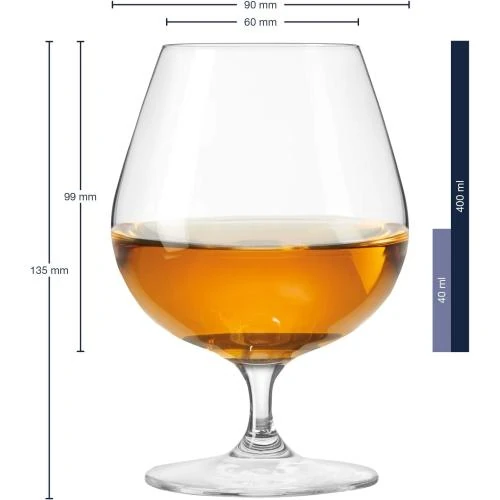 Zoom sur Set 6 Verres Cognac Leonardo, Ciao, Élégance Verre