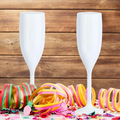 Détail de Relaxdays Verres Champagne Incassables, Reutilisables, Blanc