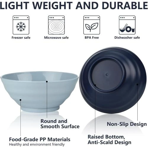 Zoom sur Set 39 assiettes incassables, assiettes plastiques réutilisables