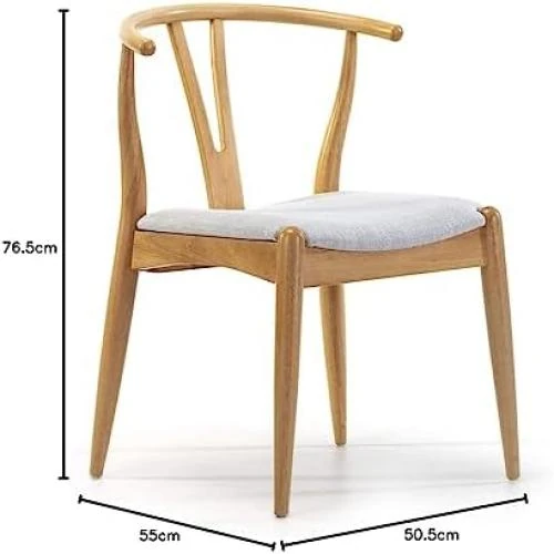 Zoom sur Pack 2 Chaises Rustic en Bois Massif Style Chêne