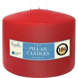 Bougies Piliers Rouges Inodores, 104 Heures, Europe