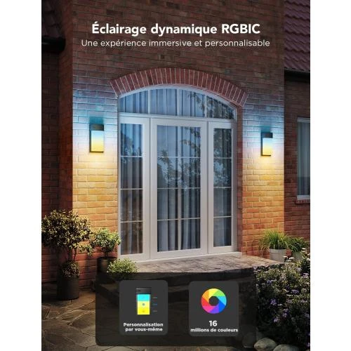Détail de Applique Murale Extérieure RGBIC, Intelligente, Étanche, 1500LM