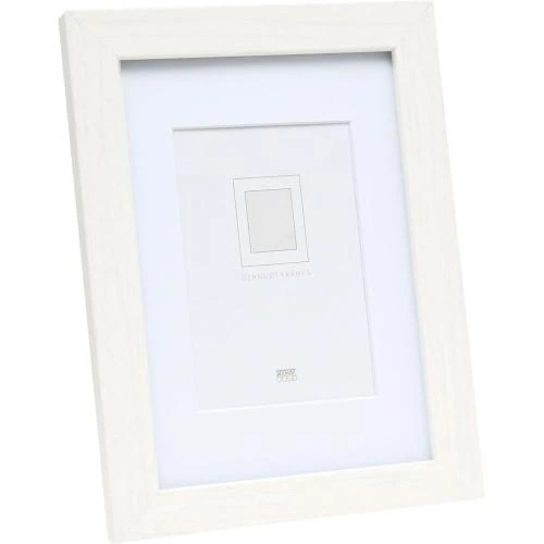 Cadre Photo Bois Blanc, Deknudt, Passe-Partout 20x25 cm - Vue principale