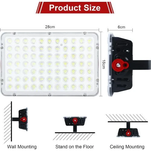 Zoom sur Projecteur LED extérieur étanche 200W, 20000LM, blanc froid
