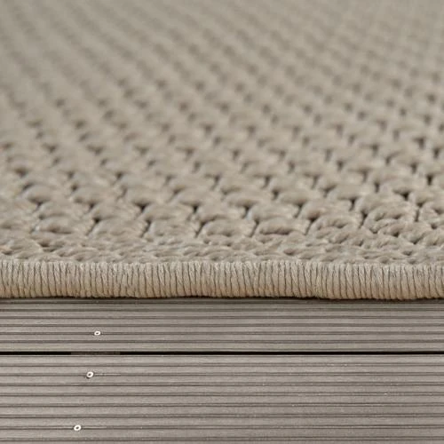 Détail de Tapis Extérieur Rond Résistant Intempéries Beige Moderne