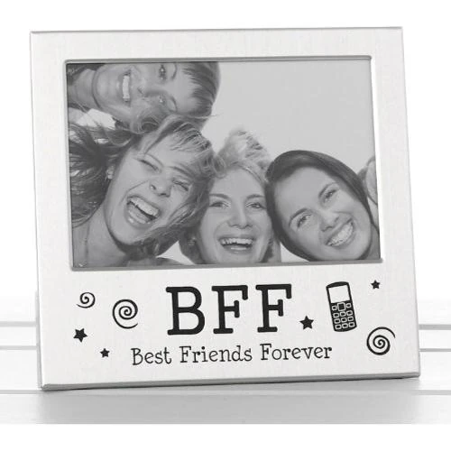 Cadre Photo Argenté Satiné, Meilleures Amies BFF - Vue principale