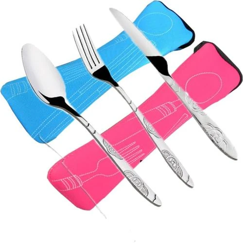 Coutellerie Acier Inoxydable 6 PCS, Sacoche Voyage Camping - Vue principale