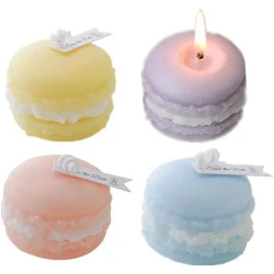Bougies parfumées macaron NatureMan, décoratives, multicolores