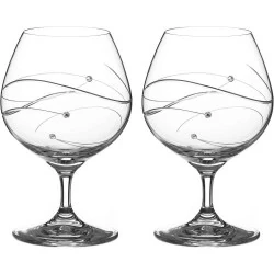 Verres à liqueur Swarovski, DIAMANTE, design spirale, cristaux