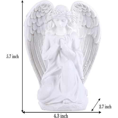 Présentation de Statue ange gardien résine blanche XIYOUQI, décoration intérieure en situation