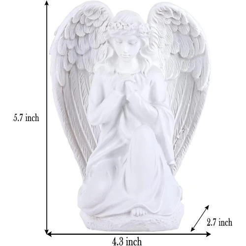 Détail de Statue ange gardien résine blanche XIYOUQI, décoration intérieure