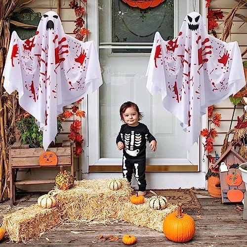 Détail de Fantômes Suspendus Lumineux, Lot de 3, Halloween, LED