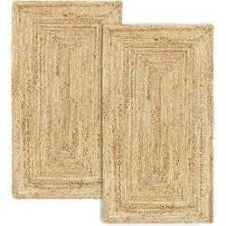 Pack 2 Tapis Jute Alhambra Naturel, Tressés Main