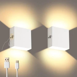 Applique Murale LED Lightess, Lampe Tactile, Blanc Chaud