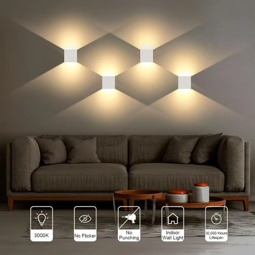Zoom sur Applique Murale LED Lightess, Lampe Tactile, Blanc Chaud