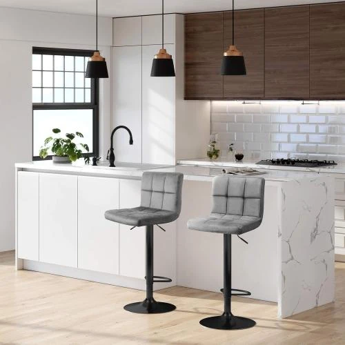 Détail de Lot de 2 Tabourets de Bar SONGMICS : Confort Rotatif et Ajustable