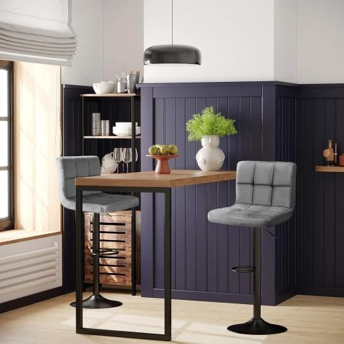 Zoom sur Lot de 2 Tabourets de Bar SONGMICS : Confort Rotatif et Ajustable