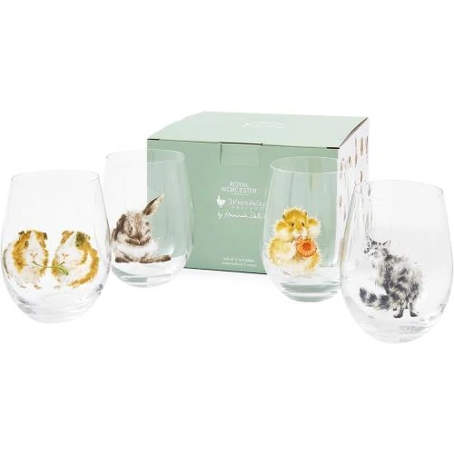 Détail de Verres Wrendale Designs, Lot de 4, Élégance Animaux