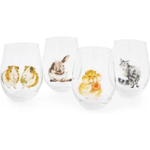 Verres Wrendale Designs, Lot de 4, Élégance Animaux - Vue principale