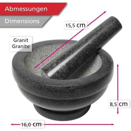 Zoom sur Mortier en grès gris Wenco, qualité supérieure, durable