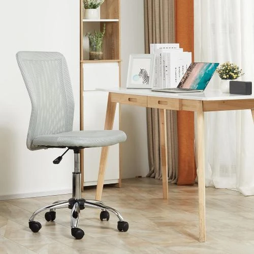 Détail de Chaise Bureau Ergonomique Hauteur Réglable, Maille Grise