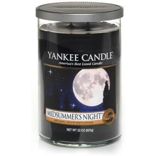 Bougie Yankee Candle Midsummer Nuit, Verre Noir, Piller - Vue principale