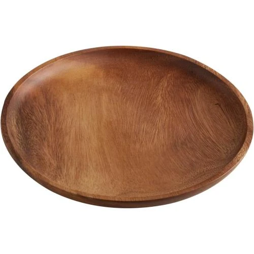 Assiette en bois acacia marron, design élégant, durable - Vue principale