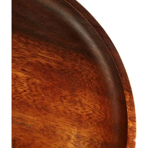 Détail de Assiette en bois acacia marron, design élégant, durable